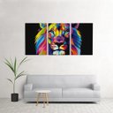 Ver imagem 2 de Quadro Decorativo Para Sala 60x120cm Leão Quarto Grande