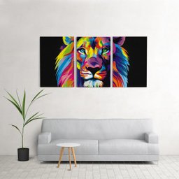 Quadro Decorativo Para Sala 60x120cm Leão Quarto Grande - 2