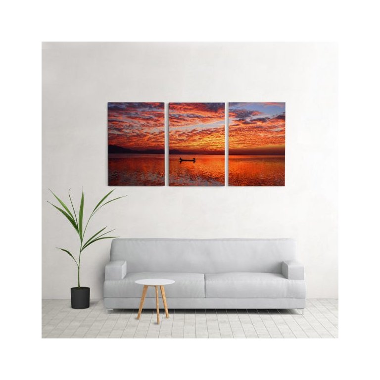 Quadro Decorativo Para Sala 60x120cm Pescador Quarto Grande