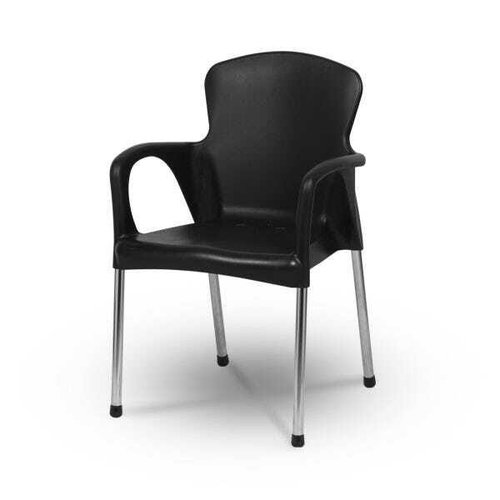Cadeira com Braço Stylus de Plástico Preta New Plastic 1632 - freitasvarejo