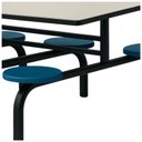 Ver imagem 6 de Mesa para Refeitório Fixa 6 Lugares MDP Branco de 25 mm - Assento Azul - 50201