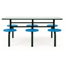 Ver imagem 2 de Mesa para Refeitório Fixa 6 Lugares MDP Branco de 25 mm - Assento Azul - 50201