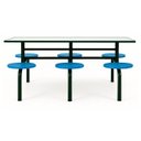 Ver imagem 2 de Mesa para Refeitório Fixa 6 Lugares Mdp Branco de 25 Mm - Assento Azul - 50201