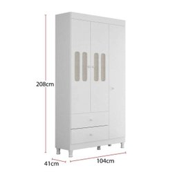 Guarda-Roupa Infantil 3 Portas 2 Gavetas X8A Filó Móveis Estrela - 3 Guarda-Roupa Infantil 3 Portas 2 Gavetas X8A Filó Móveis Estrela - 3