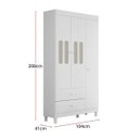 Ver imagem 3 de Guarda-Roupa Infantil 3 Portas 2 Gavetas X8A Filó Móveis Estrela