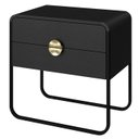 Ver imagem 1 de Mesa de Cabeceira 2g Organica 60 Cm 28062 Nero Preto Artesano