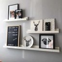 Ver imagem 1 de Porta Quadros Prateleira Nicho Kit 4Pç Branco Linha Premium