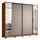 Ver imagem 2 de Guarda Roupa Casal Laredo 4 Portas Flex Nogueira/nude Prime Tx com Espelho e Pés - Demartêz