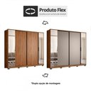 Ver imagem 4 de Guarda Roupa Casal Laredo 4 Portas Flex Nogueira/nude Prime Tx com Espelho e Pés - Demartêz