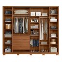 Ver imagem 3 de Guarda Roupa Casal Laredo 4 Portas Flex Nogueira/nude Prime Tx com Espelho e Pés - Demartêz