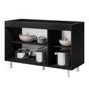 Ver imagem 3 de Balcão Buffet Gabinete de Cozinha Lux 119cm 100% Mdf sem Tampo 03 Portas Preto - Desk Design