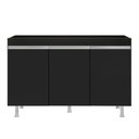 Ver imagem 1 de Balcão Buffet Gabinete de Cozinha Lux 119cm 100% Mdf sem Tampo 03 Portas Preto - Desk Design