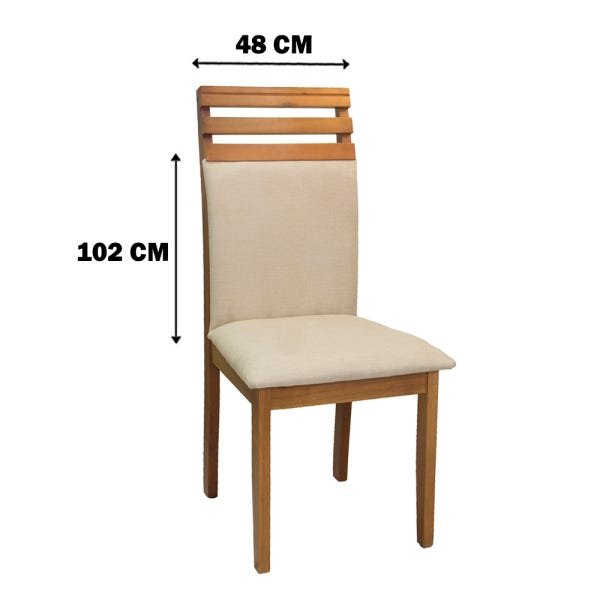 Kit 4 Cadeiras de Madeira Ferrugine Linho 3010 Cor Mel/Caramelo - 7