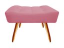 Ver imagem 4 de Kit Poltrona Decorativa Isis + Puff Retangular Suede Rosa Pés Madeira Ms Decor