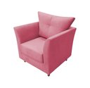 Ver imagem 2 de Kit Poltrona Decorativa Isis + Puff Retangular Suede Rosa Pés Madeira Ms Decor