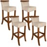 4 Cadeira Alta Bancada Banqueta Banco Alto Area Gourmet Luxo Decorativa Sala de Jantar Quadrada - 1
