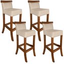 Ver imagem 1 de 4 Cadeira Alta Bancada Banqueta Banco Alto Area Gourmet Luxo Decorativa Sala de Jantar Quadrada