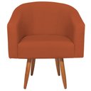 Ver imagem 4 de Kit 02 Poltronas Decorativas Sala de Estar Recepção Luiza Pés Palito Suede Terracota - Amarena