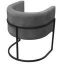 Ver imagem 5 de Kit 2 Poltrona Reforçadas Decorativa Sala de Estar Carla Base Ferro Preta Suede Cinza