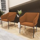 Ver imagem 2 de Cadeira para Sala de Jantar Estar Living Olívia L02 Bouclê Terracota - Lyam Decor