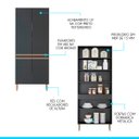 Ver imagem 2 de Armário Paneleiro Cozinha Sabrina 80x202cm Mdp Preto 0452 Menu Móveis