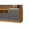 Estante Home para TV Ripado 2 Modulo Lateral Ouro Preto Nature/Chumbo - Linea - 11
