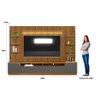 Estante Home para TV Ripado 2 Modulo Lateral Ouro Preto Nature/Chumbo - Linea - 3