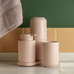 Conjunto com Porta Escova de Dente, Porta Sabonete Líquido e Bandeja Bold Preto - ou - 8