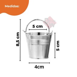 Mini Balde Alumínio Prata C/ Alça P/ Decoração/lembrancinhas - 4
