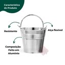 Ver imagem 3 de Mini Balde Alumínio Prata c/ Alça p/ Decoração/Lembrancinhas
