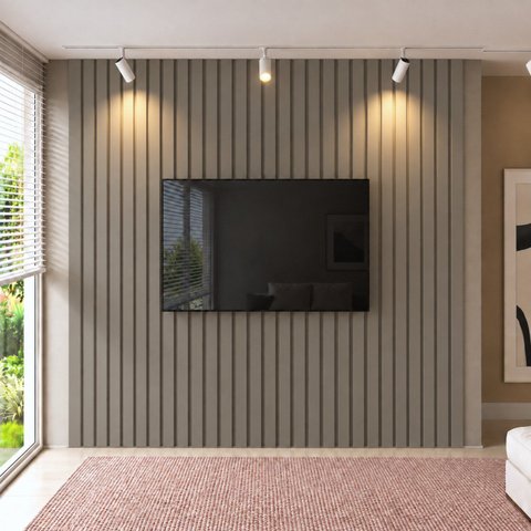 Painel para TV até 115 Polegadas de MDF 270cm x 280cm Cinza