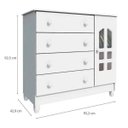Ver imagem 2 de Cômoda 4 Gavetas com Porta Ibiza Branco Brilho