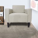 Ver imagem 3 de Kit 2 Poltronas Decorativa Leticia Slim Suede Bege Pés Madeira Ms Decor