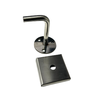 Suporte de Parede Quadrado Maciço 3/8" Inox 304 Fixador Corrimão: Escovado - 3