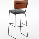 Ver imagem 7 de Banqueta Alta Cozinha Sala Jantar Fixa Allana L02 Couríssimo Camel Linho Cinza Escuro - Lyam Decor