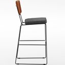 Ver imagem 5 de Banqueta Alta Cozinha Sala Jantar Fixa Allana L02 Couríssimo Camel Linho Cinza Escuro - Lyam Decor