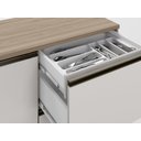 Ver imagem 3 de Balcão com Tampo 120m Etna 1pt 3 Gav Sendo 1 com Porta Talher - Carvalho Oak/off White Poliman