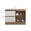 Ver imagem 4 de Balcão com Tampo 120m Etna 1pt 3 Gav Sendo 1 com Porta Talher - Carvalho Oak/off White Poliman