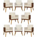 Ver imagem 1 de Kit 8 Poltronas Decorativas Modernas para Recepção Lis Corino Suede Cores Pé 30 Cm