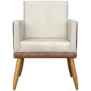 Ver imagem 3 de Kit 8 Poltronas Decorativas Modernas para Recepção Lis Corino Suede Cores Pé 30 Cm