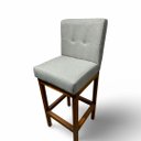 Ver imagem 1 de Banqueta Alta com Encosto Anatomico Tokio Linho Cinza Médio - G2home