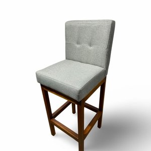 Banqueta Alta com Encosto Anatomico Tokio Linho Cinza Médio - G2home