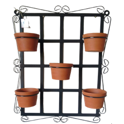 Suporte Ferro Plantas Quadrado Preto 5 vasos - 1