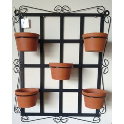 Suporte Ferro Plantas Quadrado Preto 5 vasos - 3