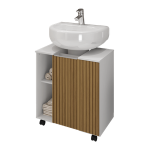 Gabinete de Banheiro Pequin - Varias Cores Cor:BRANCO / RIPADO