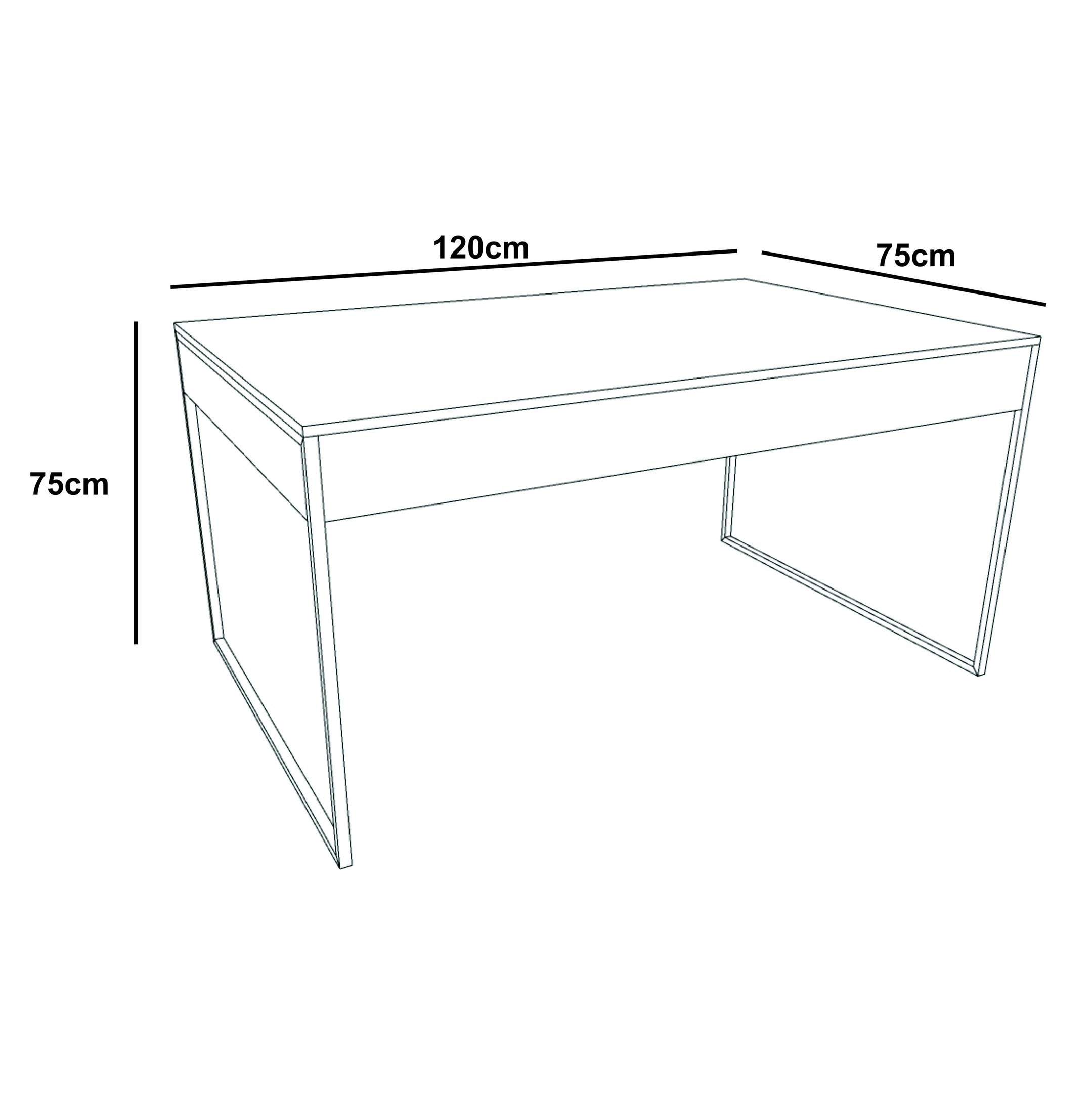 Mesa Industrial Filadélfia 120x75 Ferro Dourado Tampo Amêndoa - 3