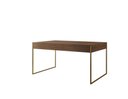 Ver imagem 2 de Mesa Industrial Filadélfia 120x75 Ferro Dourado Tampo Amêndoa