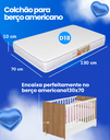 Ver imagem 2 de Colchão de Berço Americano 70x130 Antialérgico Antiácaros Impermeável D18