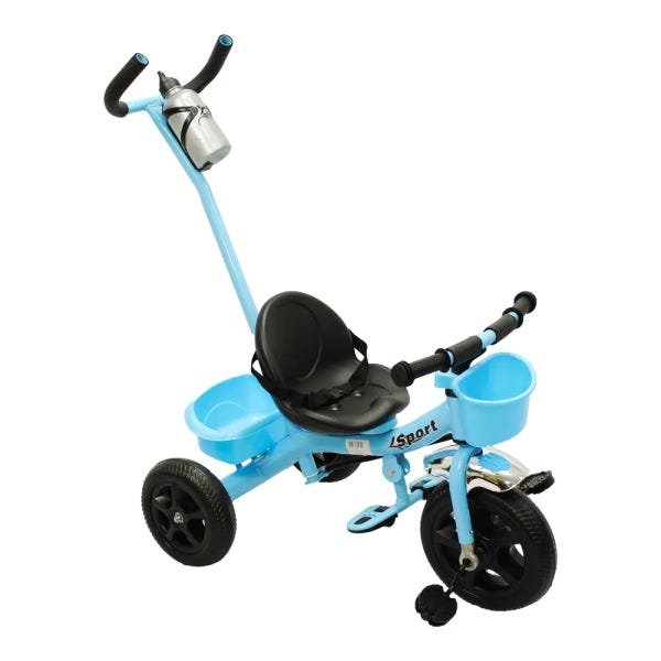 Triciclo Motoca Infantil Passeio com Empurrador Pedal Luz Som Capota  Importway BW-003 Rosa