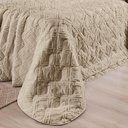 Ver imagem 3 de Coordenado Cobre Leito e Cobertor Tok Max Queen Ultrasoft Alto Relevo Dupla Face - Cáqui